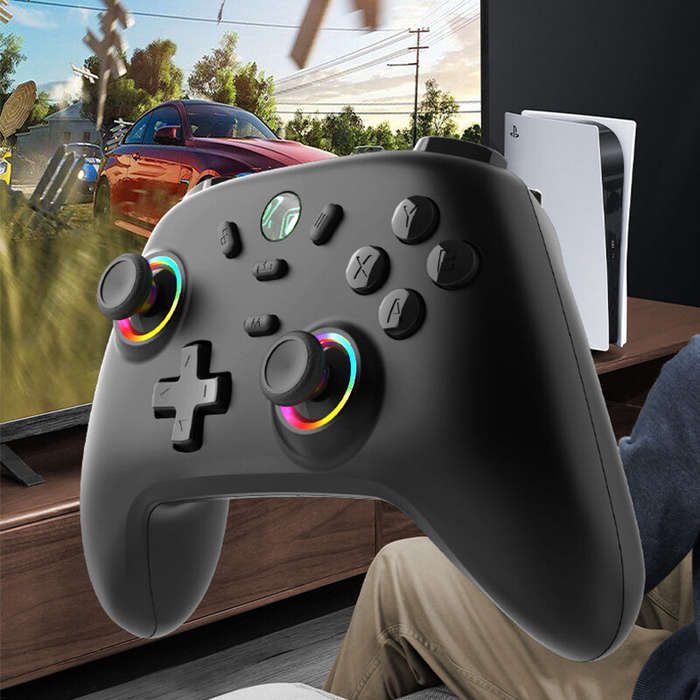Black - DATA FROG S13 Wireless bluetooth Game Controller with Hall Effect Joystick and Linear Trigge