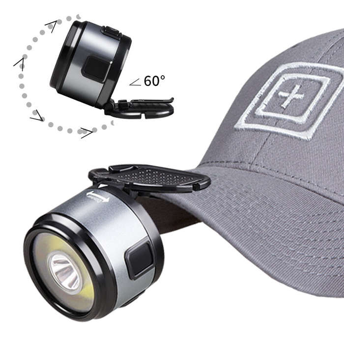BIKIGHT 3-in-1 XPG + COB 400LM Headlamp with Clip White & Red Camping Light Emergency Work Lamp Torc