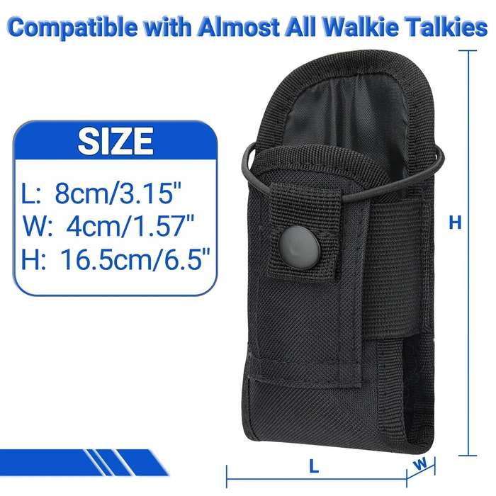 Black - MSC-20H Tactical Walkie Talkie Pouch Radio Pouch Holder Pocket Portable Outdoor Sports Waist