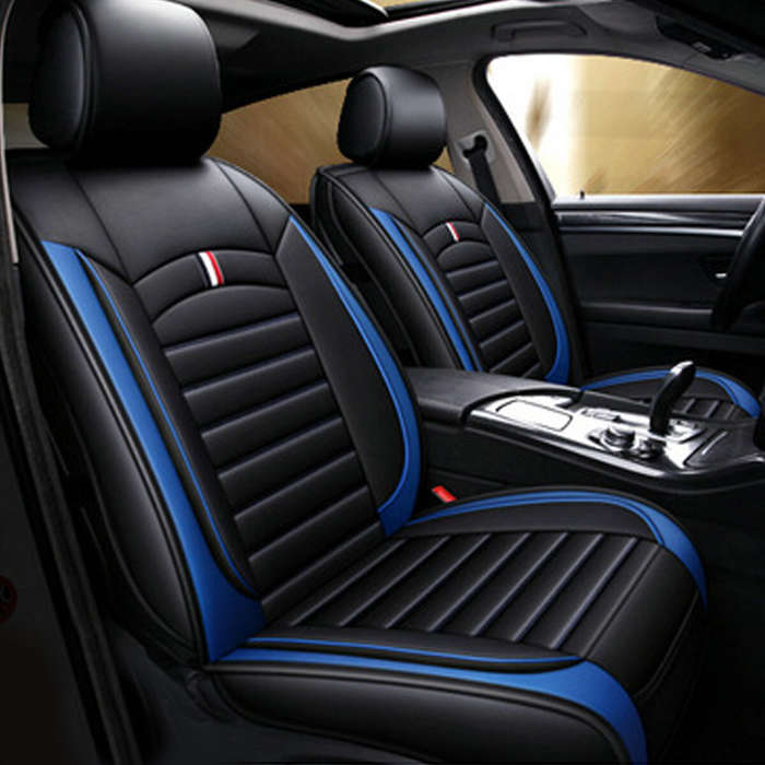 Coffee - Universal Car Front Seat Mat Covers PU Leather Breathable Cushion Pad