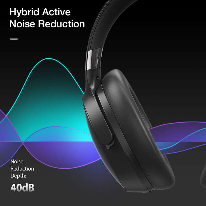 Black - BlitzWolf BW-HP5 Lite bluetooth Headset ANC Headphone Dual Active Noise Canceling Dual Drive
