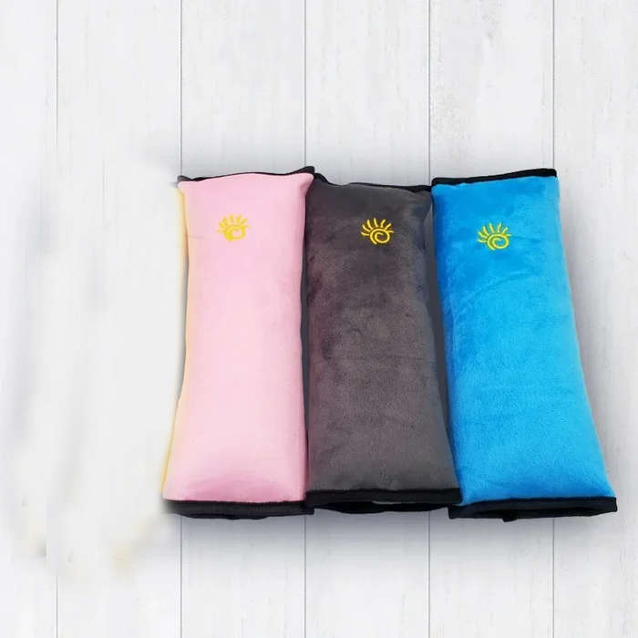 Grey - Universal Car Seat Belt Shoulder Cushion for Kids Adjust Shoulder Toddler Head Protector Baby