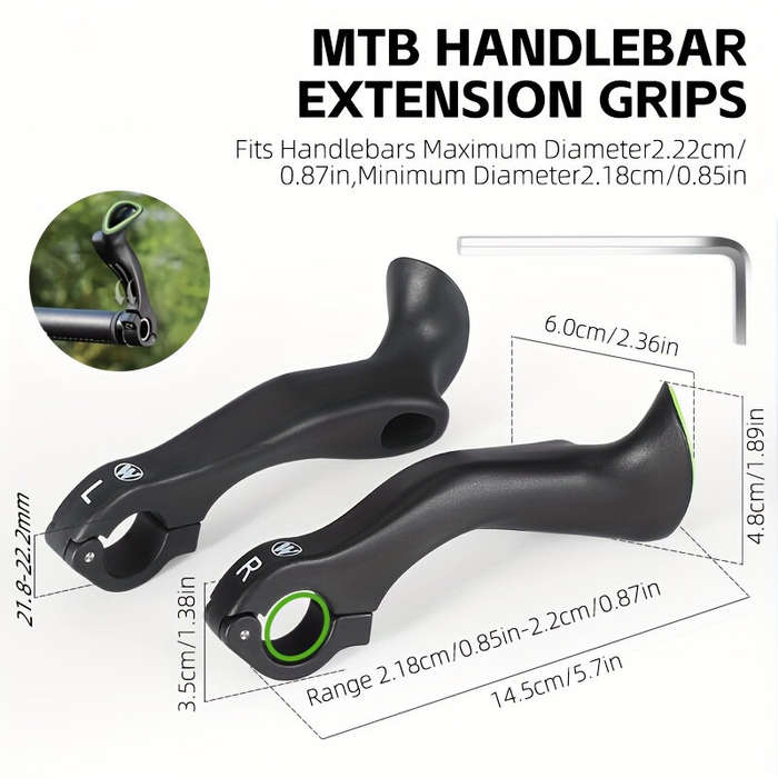 Black - WEST BIKING Adjustable Fluorescent Bicycle Extended Handlebar Lightweight Mountain Bike Bar