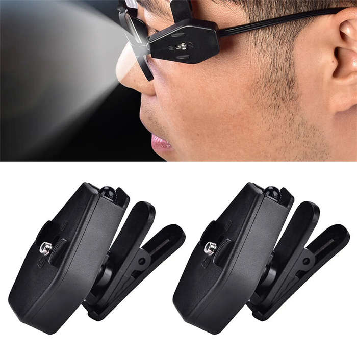 BIKIGHT Mini Flashlight Glasses Reading Lamp Eyeglass Clip Lantern Adjustable Universal Eyeglasses L