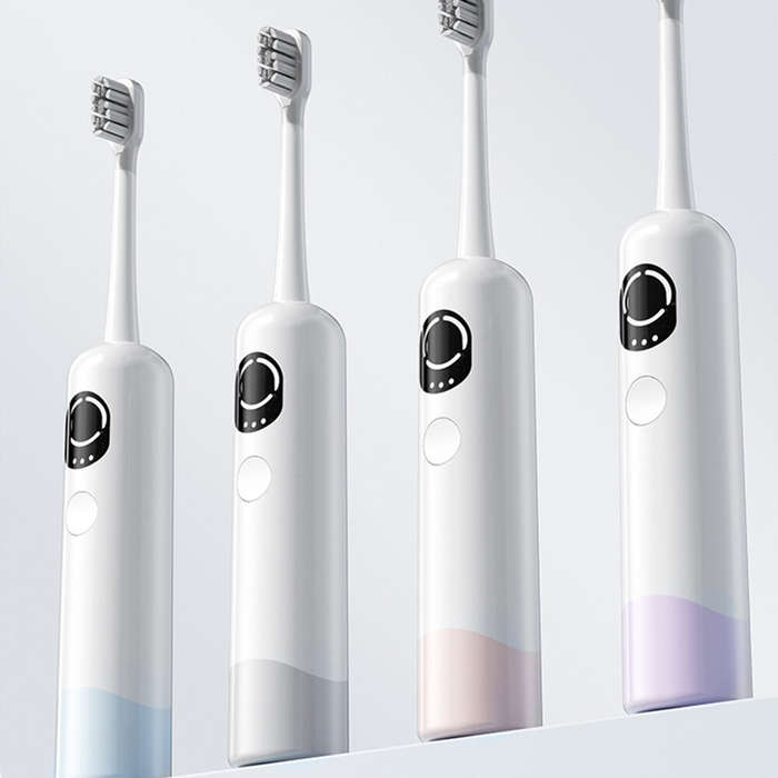 Gray - Wireless Charge Oscillation Sonic Electric Toothbrush 60-Day Battery Life IPX7 Waterproof 9 M