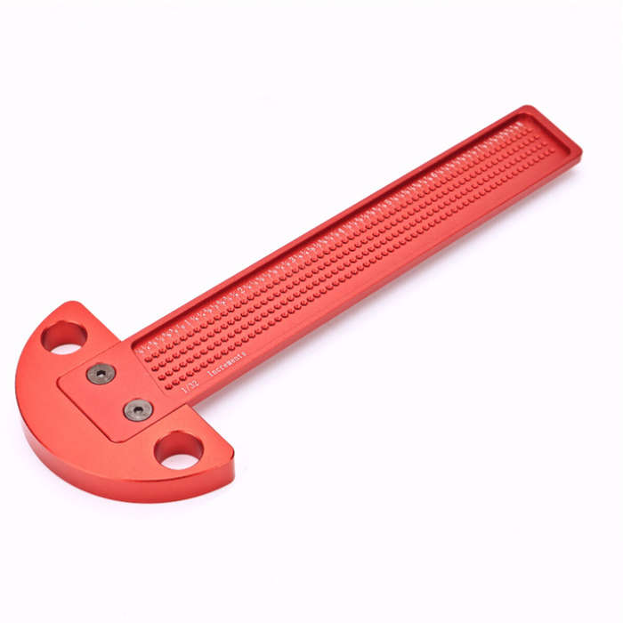 Metric - T-Square Ruler Aluminum Alloy Anodized Finish 1/32 Inch/1MM Precision Hole Spacing Ergonomi