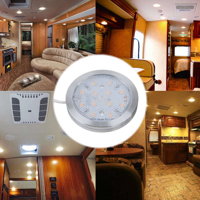 White - 12V LED Spot Light Ceiling Cabin Interior Lamp Downlight For VW T4 T5 RV Caravan