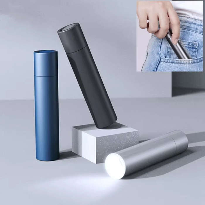Blue - Chao Household Emergency LED Flashlight Ultra Bright Classic Mini Torch Powerd By AA Battery