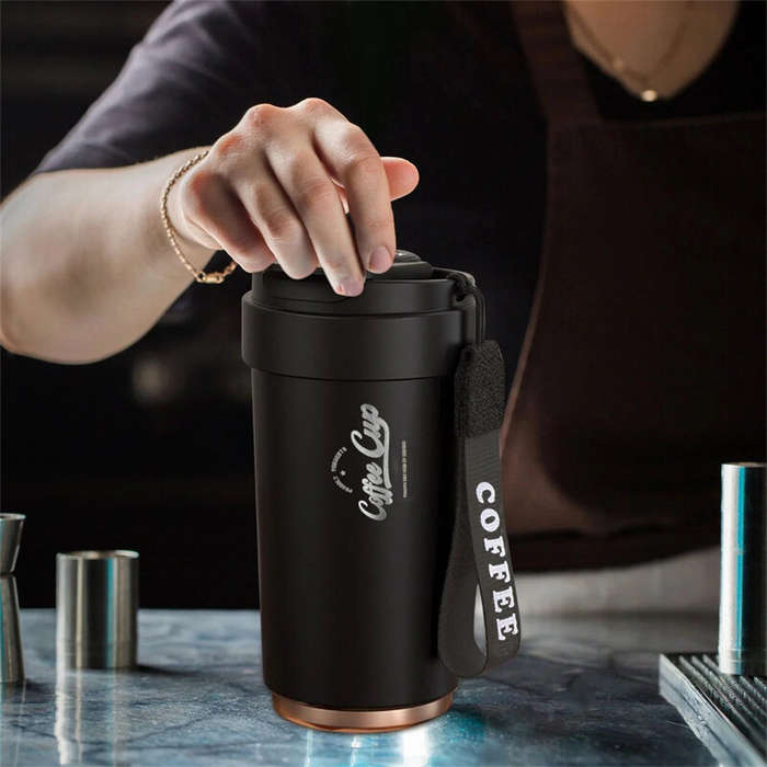 Red - IPRee 450ml Ceramic Coffee Mug Temperature Display Thermos Cup 316 Stainless Steel Water Cup P