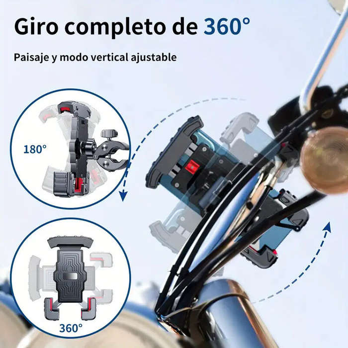 Black - XANES Bicycle Handlebar Phone Holder Adjustable Shockproof Extremely Firm Grip Mobile Stand
