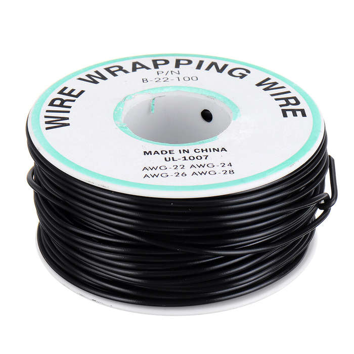 Red - 30M 22AWG Black/Red UL 1007 Cable Line PCB Wire Tinned Copper Solid Wires OK Line Electrical W