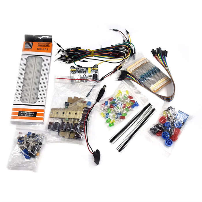 DIY Kit - MB-102 830 Hole Breadboard Kit Basic Electronics Component Starter Kit with Power Supply M