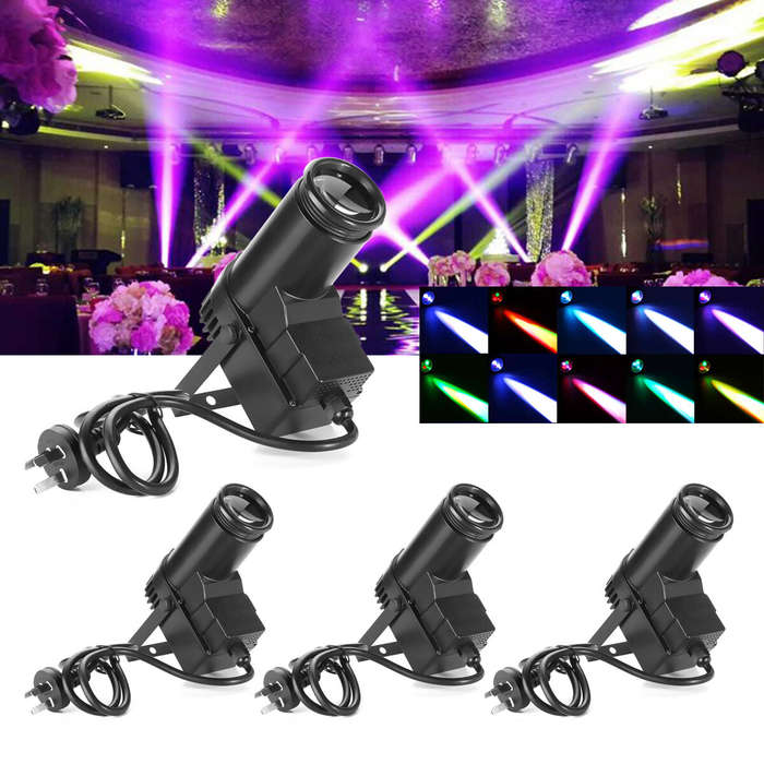 UK Plug - 30W RGBW LED DMX512 Stage Light Pinspot Beam Spotlight 6CH For DJ DISCO Party KTV