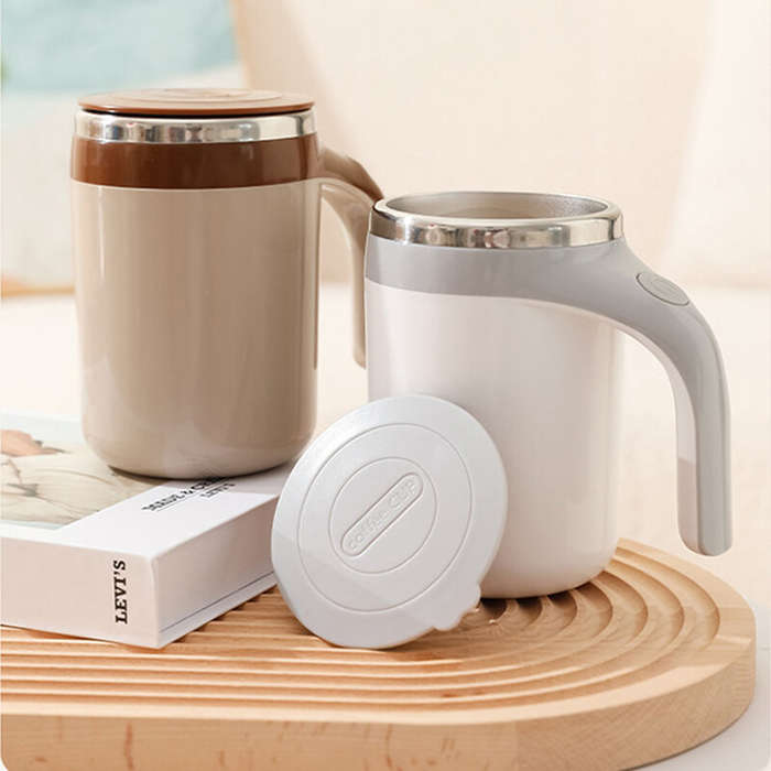 White - Automatic Stirring 380ml Magnetic Mug Rechargeable Model Stirring Coffee Cup Electric Stirri