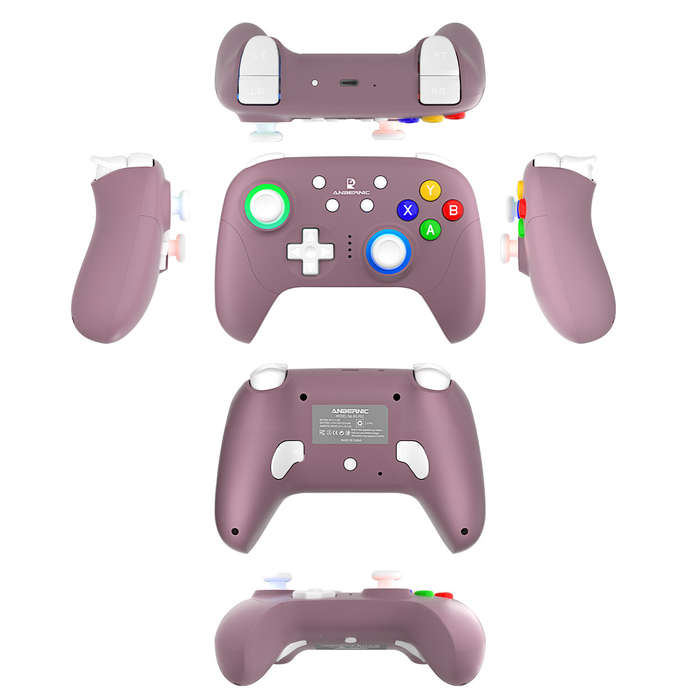 Black - ANBERNIC RG P01 Tri-mode Wireless Game Controller Six-axis Hall Joystick and Trigger Gamepad