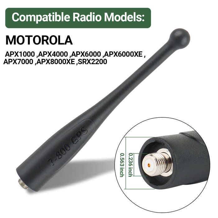 Black - ABBREE 7-800 GPS Antenna SMA-Female UHF 764-870MHz Stubby Antenna for Motorola APX Series AP