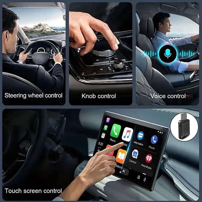 Black - iMars Wired To Wireless Carplay Converter 4.2 Bluetooth Wireless CarPlay Adapter 2.4GHz+5.8G