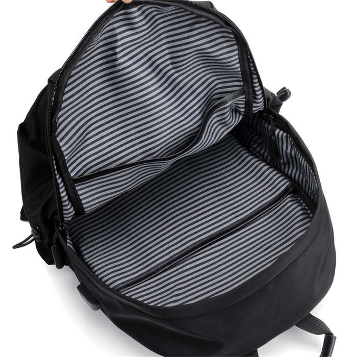 Black - 19'' Portable Waterproof Men's Backpack with USB Port Lightweight Large Capacity Outdoor Tra