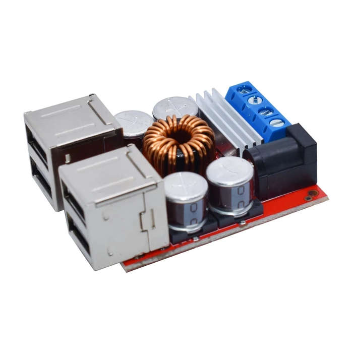 Red - 8V 35V To 5V 8A Power Supply Step-down Module 4 Port Hub USB Charger Module For Android Mobile