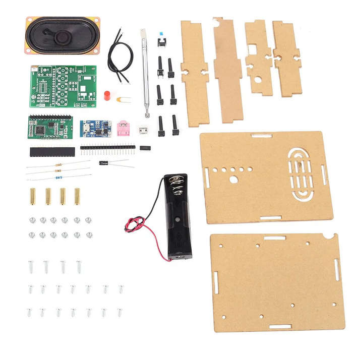 DIY Kit with Shell - FM Radio Receiver Module DIY Electronic Kit 76-108MHz DIY Radio Speaker Kit Fre