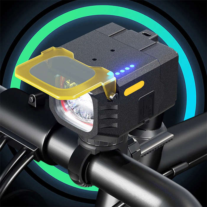 Black - BIKIGHT Q4 1600LM Super Bright Bike Headlight 50W Output 2 in 1 Dual Distance Beam USB Recha