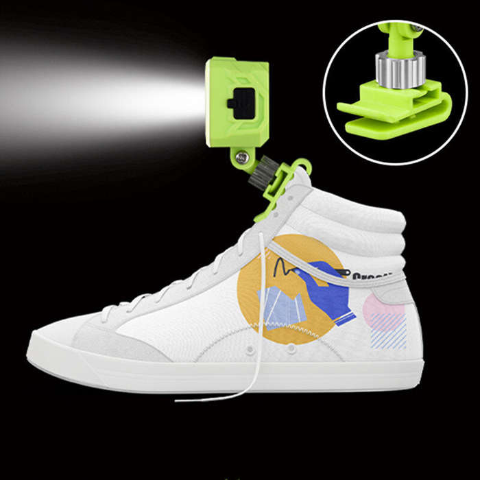Black - 2 Pcs Rechargeable Shoe Lights USB Rechargeable Headlights for shoes 5 Light Modes Flashligh