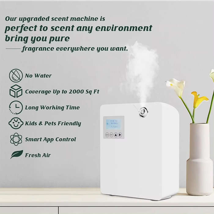 US Plug - Bluetooth Smart Scent Diffuser Hotel Air Freshener Scent Diffuser Cover 300mL for Home Sce