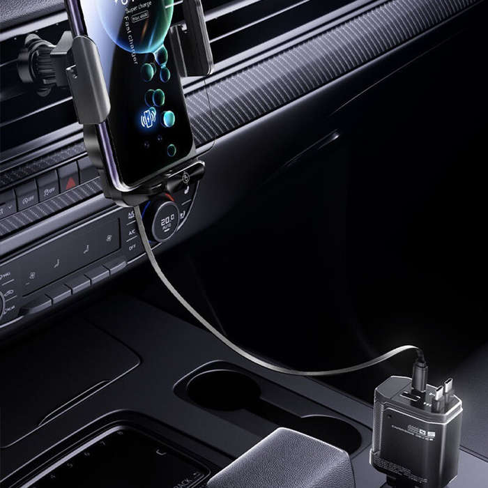 SD06-Wireless Charging+Magnetic - SD06 66W Fast Magnetic Wireless Car Charger Holder Built-in 70cm R