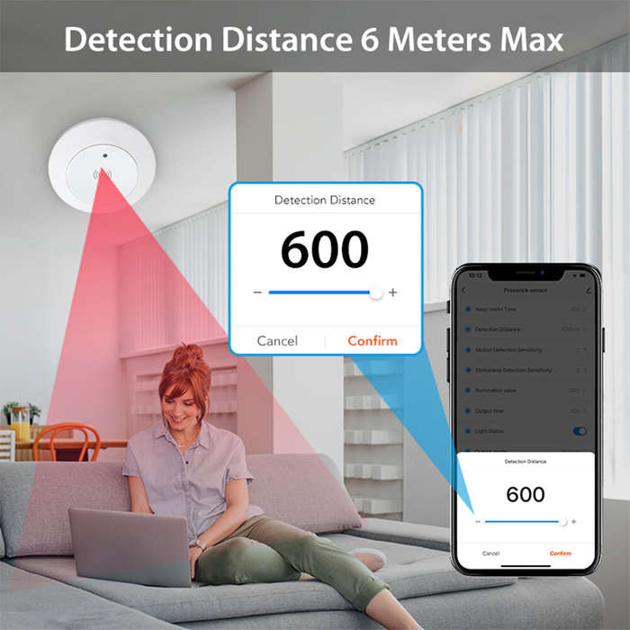 Drop Ceiling - NEO Tuya WiFi 24G MmWave Radar Smart Human Presence Sensor with Illumination Detector
