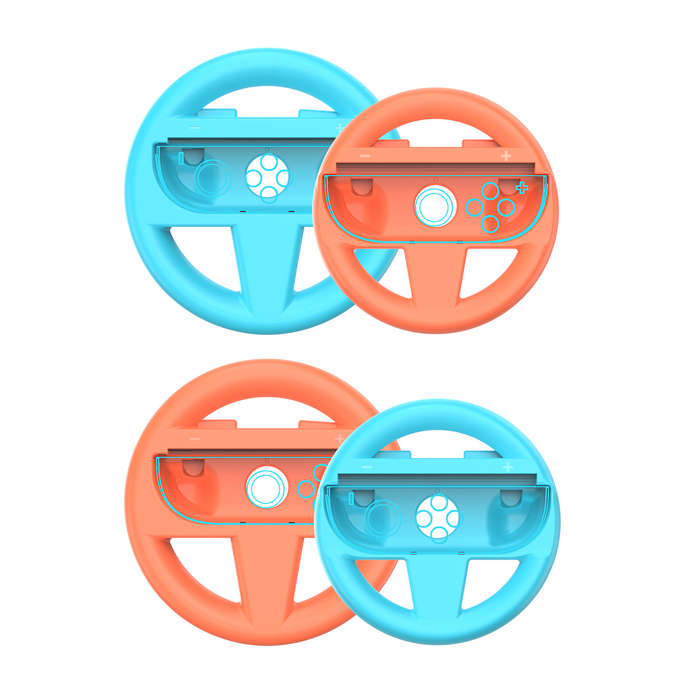 Black - JYS JYS-NS2308 4-Pack Switch2 Mario Karts Racing Steering Wheel 2 Large 2 Small Joy-Con Whee