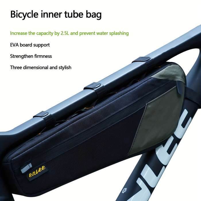 Orange - ENLEE 2.5L Bicycle Inner Tube Bag Waterproof Side Zipper Night Reflective Strip Narrow Edge