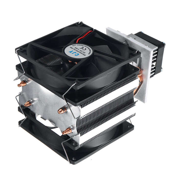 Black - 12V 10A Two-tube Cooler Semiconductor Refrigeration Cooling System DIY Kit for Mini Air Cond