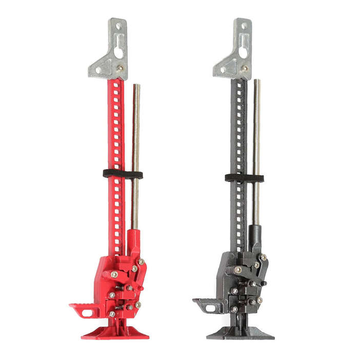 Red - Simulation Slideable Metal Jack Lift Tool for 1/10 RC Rock Crawler Car Upgrade Parts Compatibl