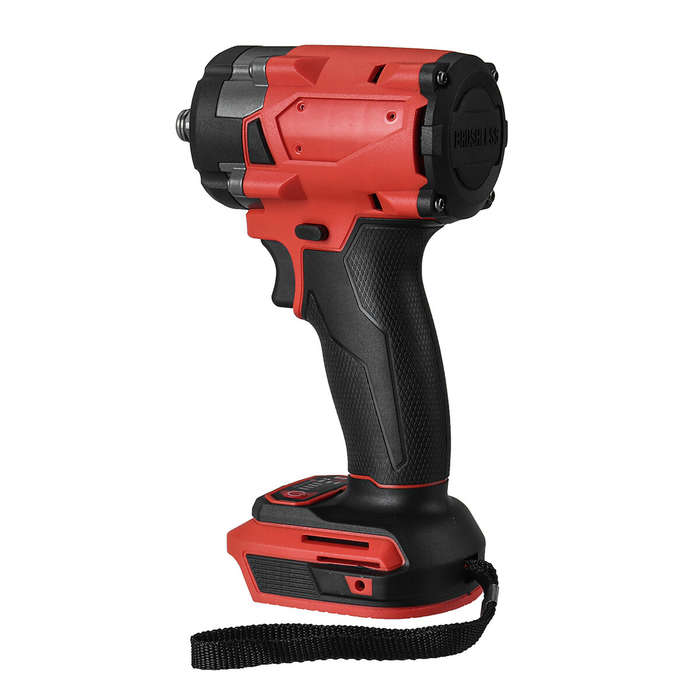 Red - Cordless Electric Wrench 2000N.M High Torque Brushless Motor LED Work Light Adapted to 18V Bat