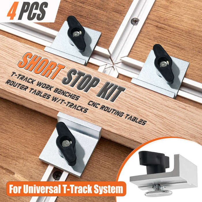 Type-A - 4Pcs T Track Stop Block for T-Track Low-Profile Design Precision CNC Router Table Clamp For