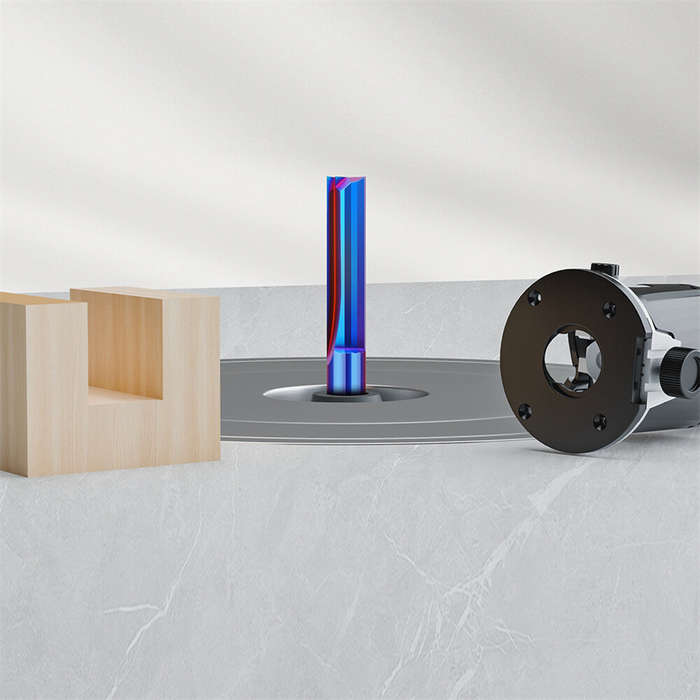 1/4 Inch / 6.35mm - 1/4inch/ 6.35mm 8mm Shank 2-Flute Tungsten Carbide Straight Router Bit with Nano