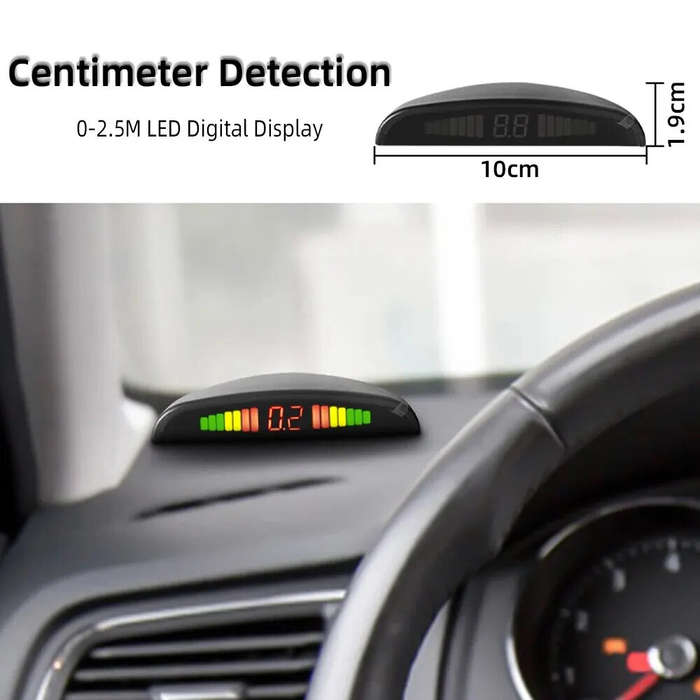 Black - 12V 22mm 4 Sensors Car Parking Sensors Parking Kit LED Display Backlight Reverse Backup Rada