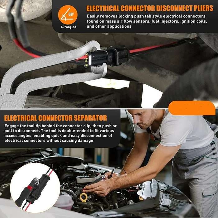 3pcs - Automotive Disconnect Pliers Set Reliable Carbon Steel Compact Connector Removal Tool for Eng