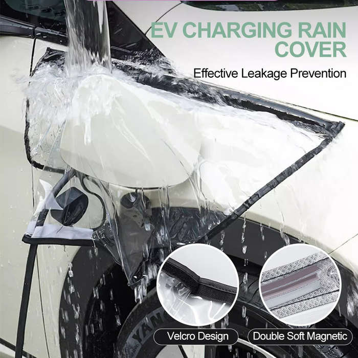 Black - Car Charging Port Protection Rainproof Cover for Electric Vehicle Universal Outdoor Electric