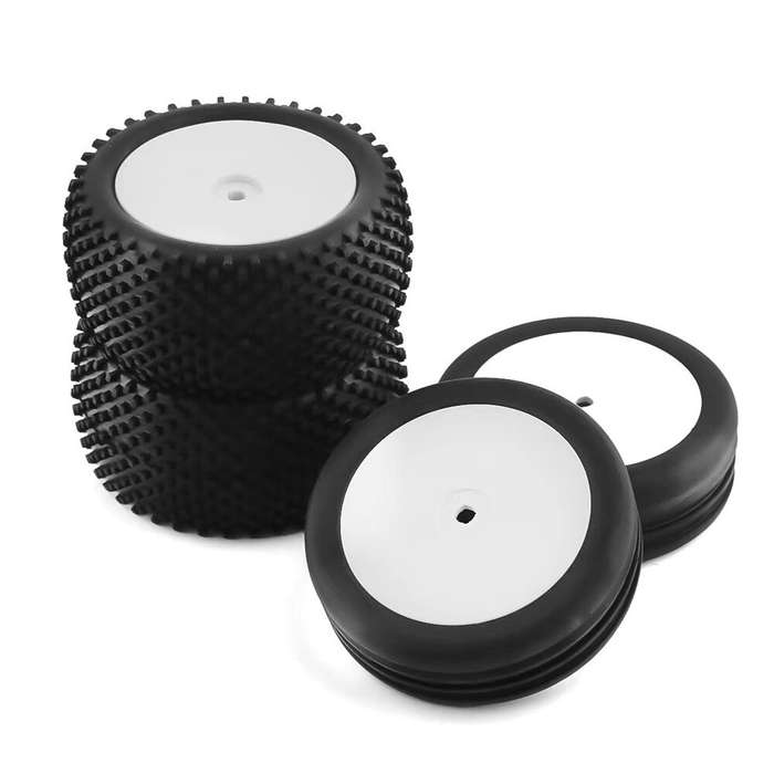 B - 4PCS Tires Wheels 12mm Hex Off-Road for XRAY XB2 DIRT SRX2 SRX4 Bandit Tekno EB410 yokomo yz4 1/