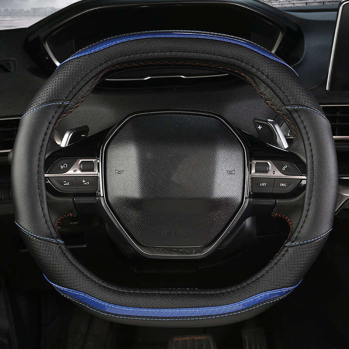Blue - Car Steering Wheel Cover PU Leather All Season for Peugeot 4008 5008 New 508