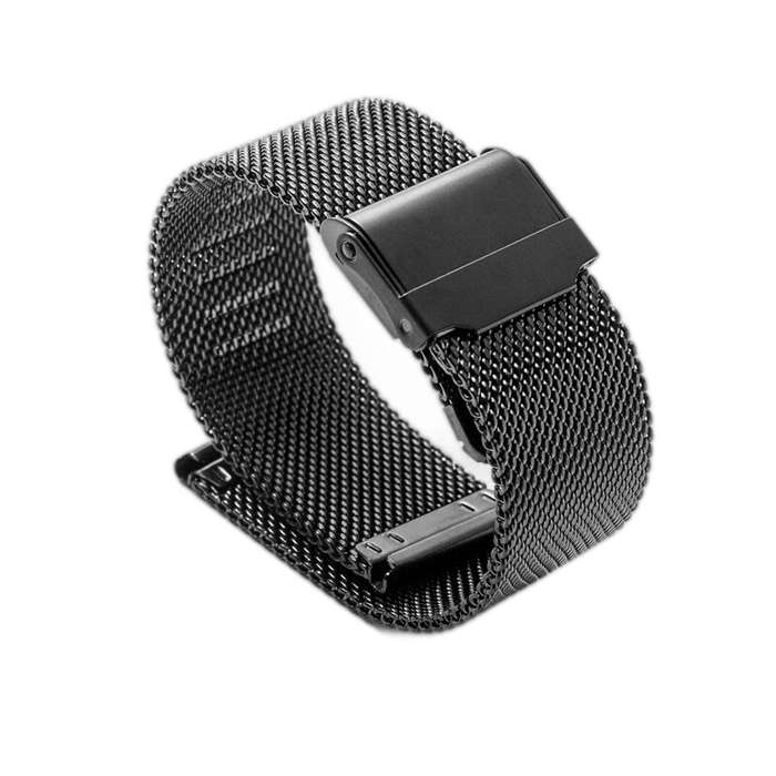 Black - 22mm Quick Release Steel Mesh Belt Replacement Strap for Zeblaze Smart Watch
