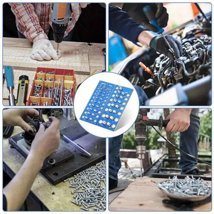 Red - Twist-On Metal Nut & Bolt Thread Checker Set 21 Inch & 17 Metric Sizes Easy Sorting & Identifi