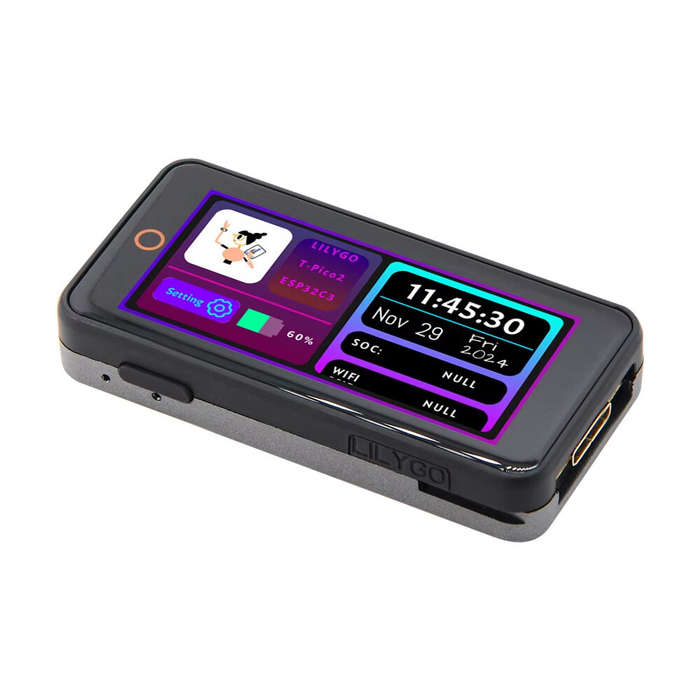 Black - LILYGO T-Pico2350 Dual-Chip RP2350 & ESP32-C6 Development Board 2.33 inch LCD Touch Display