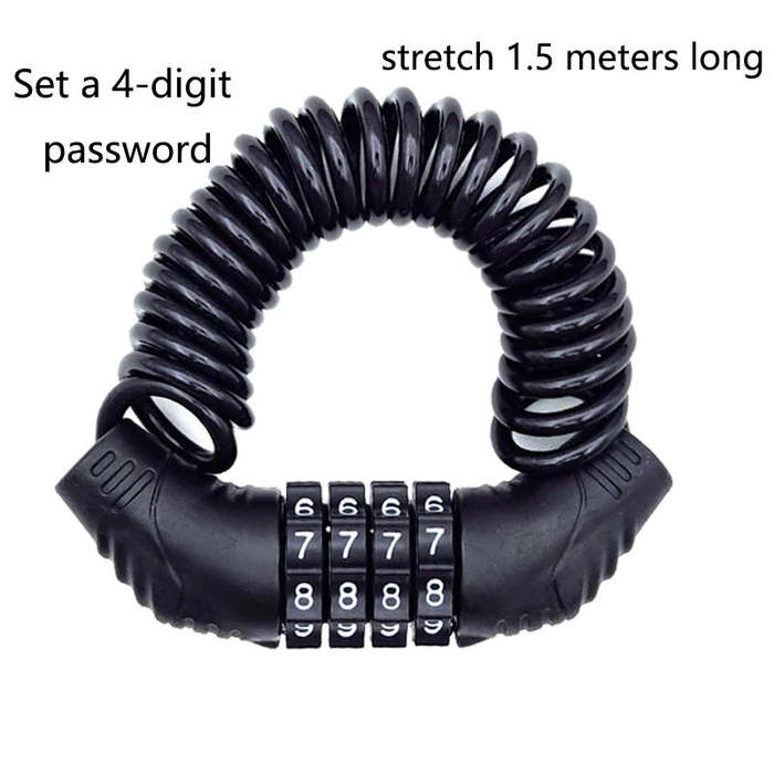 Password Motorcycle Security Helmet Wire Lock Portable Anti-theft Mtb Electric Road Bike Bicycle Loc