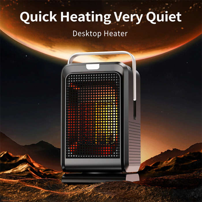 Black - Portable Desktop Electric Heater Fan with Remote Control 4 Modes Heater Save Energy 1000W Mi