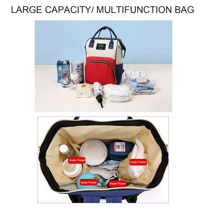 Pink - Multifunctional Large Capacity Waterproof Oxford Cloth Mobile Phone Tablet Diaper Storage Bag