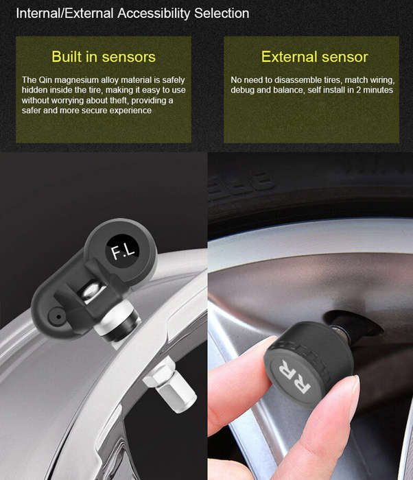 1 - T11 Voice Alarm Tire Pressure Monitor Tire Pressure Monitoring System Universal Digital Tire Pre