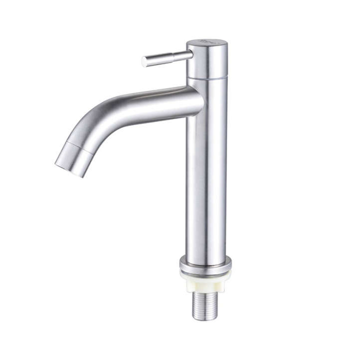 High + 60cm pipe - 304 Stainless Modern Bathroom Sink Basin Faucet