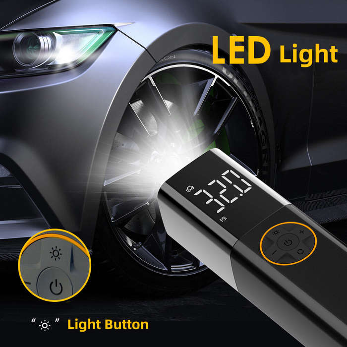 Black - Cordless Car Portable Air Pump Intelligent Air Inflator Multifunctional High Speed High Pres